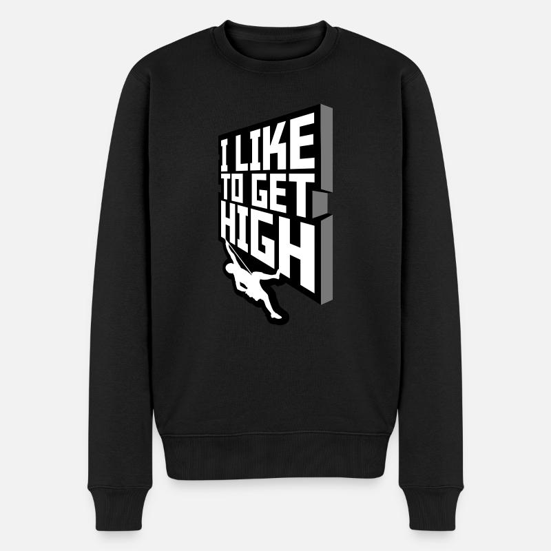 like to get high - Männer Premium Bio Pullover - Schwarz