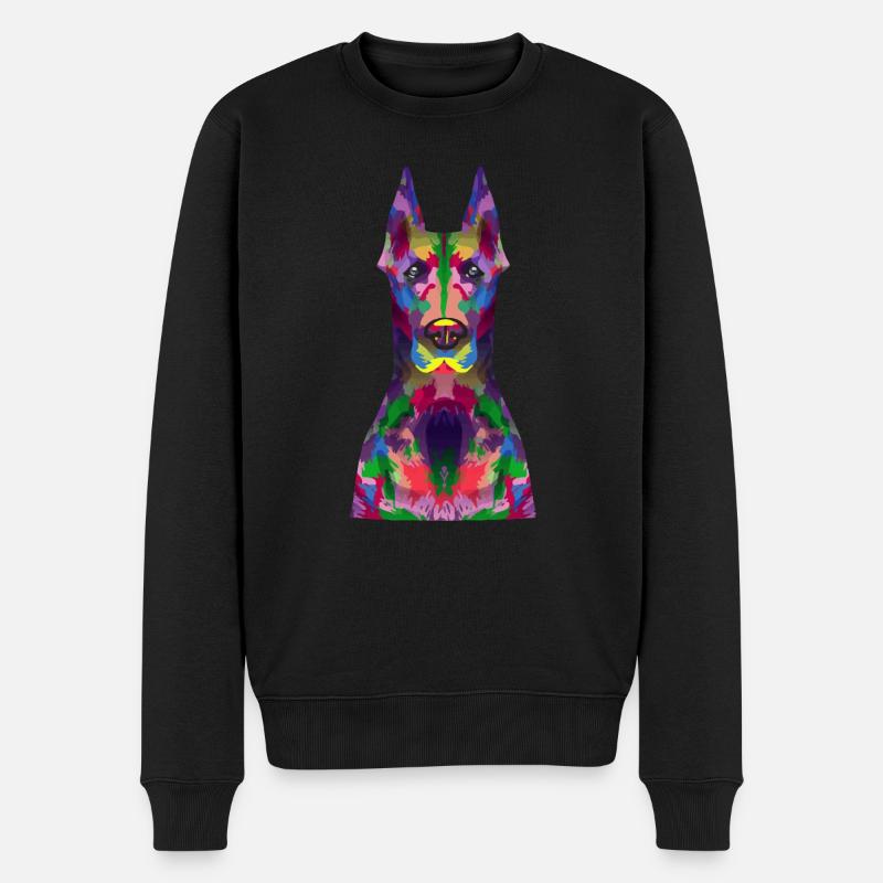 Dobermann Pinscher Hund Dobie - Männer Premium Bio Pullover - Schwarz