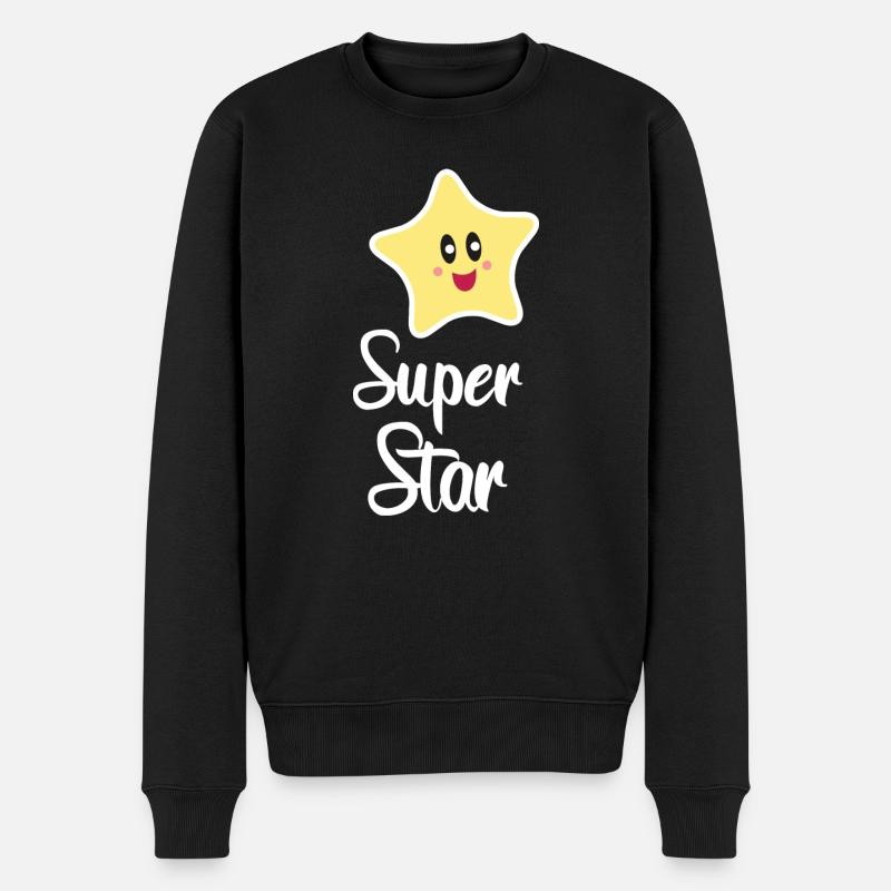 Stern: Super star - Männer Premium Bio Pullover - Schwarz