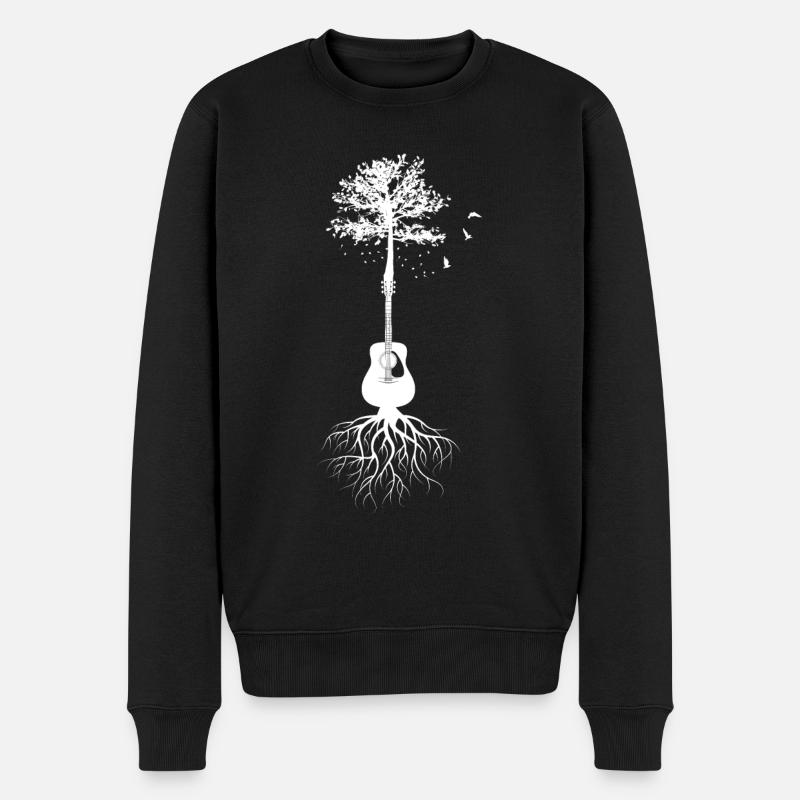 Arbre de guitare Guitariste de guitare nature blanc - Pull Premium bio Homme - noir