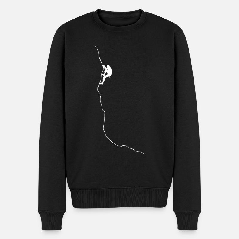 Klettern Boulder Kletterer Kletterhalle Bouldern - Männer Premium Bio Pullover - Schwarz