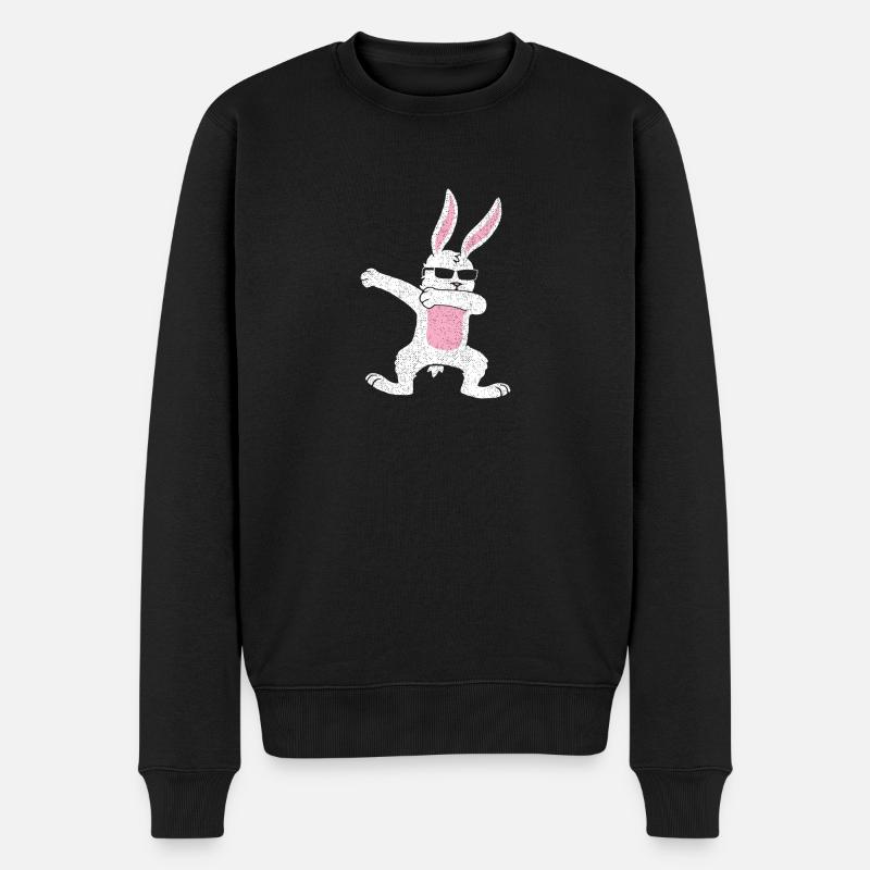 Dabbing Osterhase Ostern Geschenk Geschenkidee - Männer Premium Bio Pullover - Schwarz