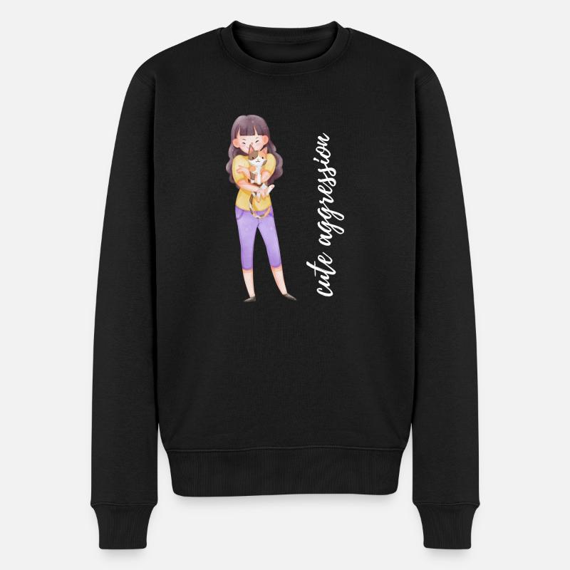 cute aggression - Männer Premium Bio Pullover - Schwarz