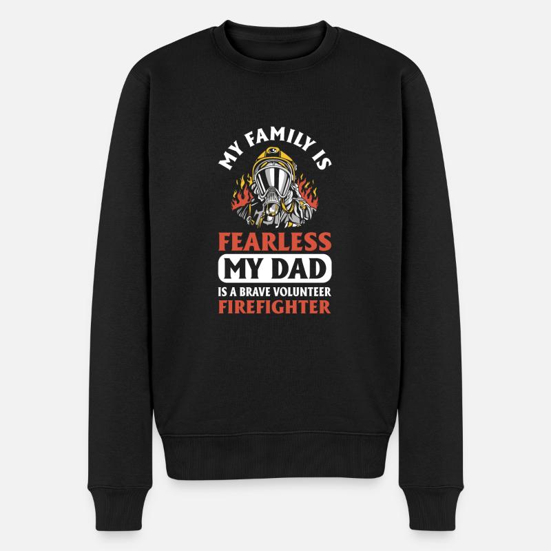 Feuerwehrmann Dad freiwillige Feuerwehr - Männer Premium Bio Pullover - Schwarz