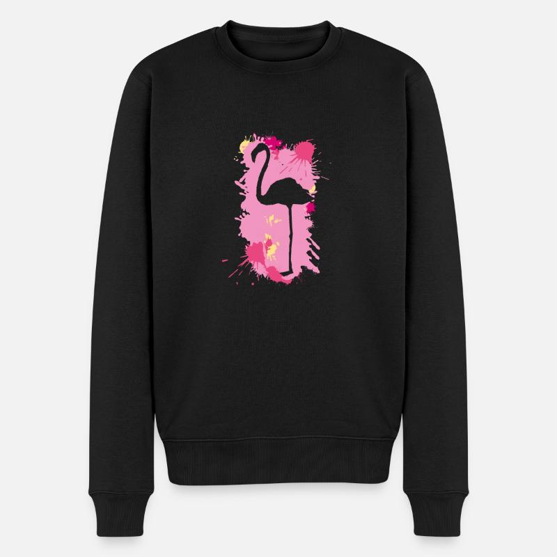 Flamingo - Männer Premium Bio Pullover - Schwarz