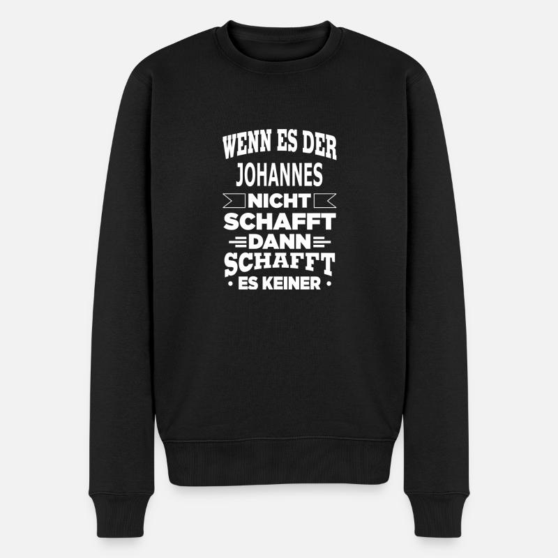 JOHANNES - Männer Premium Bio Pullover - Schwarz