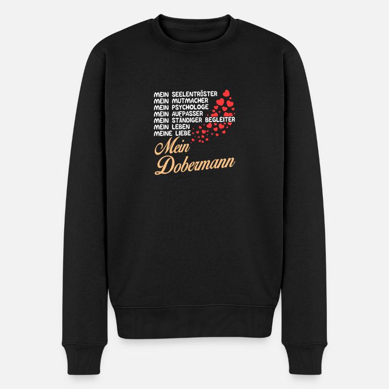 Dobermann - Mein - Männer Premium Bio Pullover - Schwarz