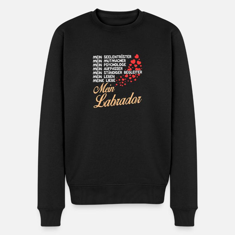 Labrador - Mein - Männer Premium Bio Pullover - Schwarz