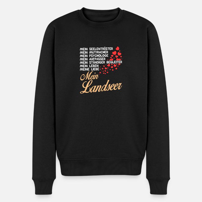 Landseer - Mein - Männer Premium Bio Pullover - Schwarz
