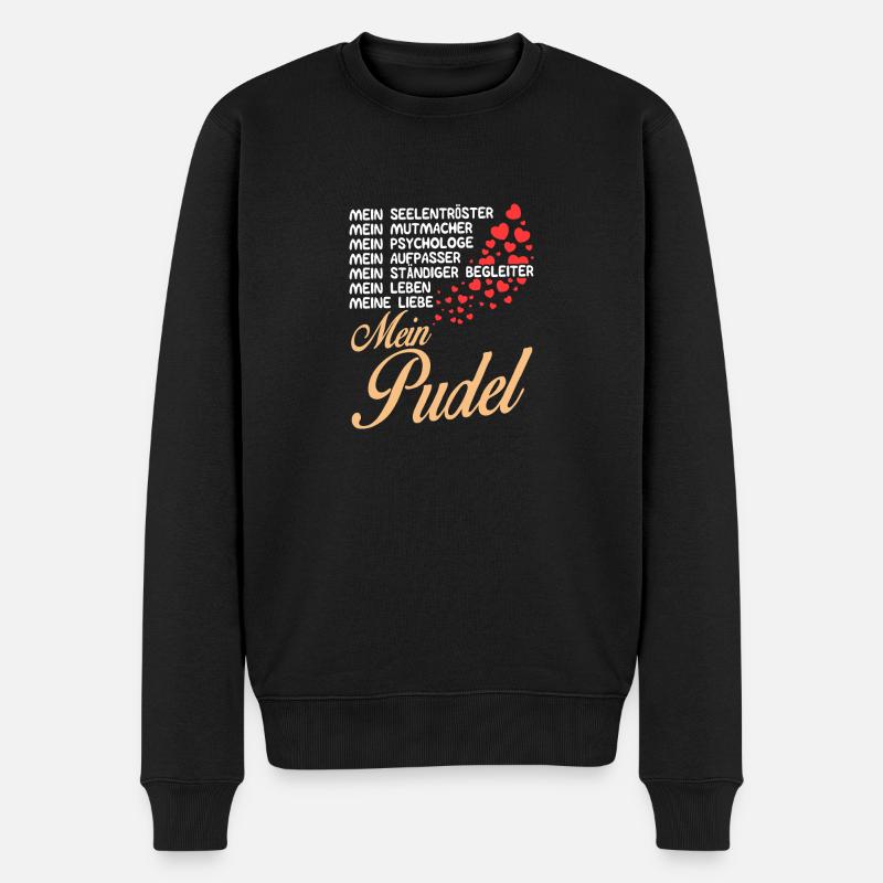 Pudel - Mein - Männer Premium Bio Pullover - Schwarz
