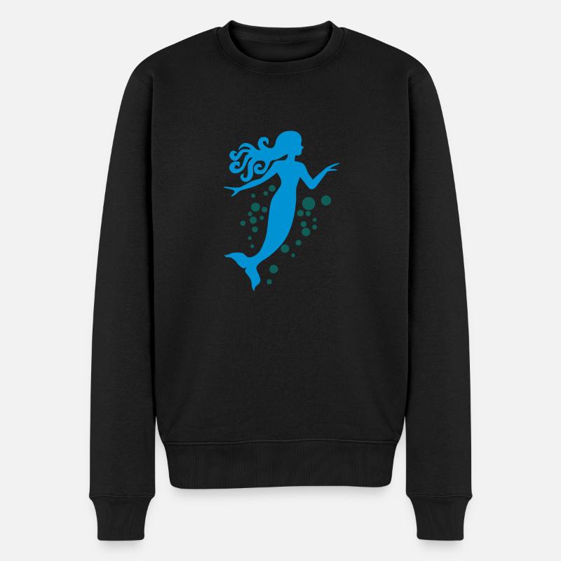 Meerjungfrau - Männer Premium Bio Pullover - Schwarz