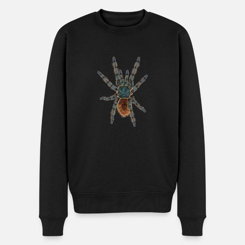 Spinne Vogelspinne ohne Schatten Illustration - Männer Premium Bio Pullover - Schwarz
