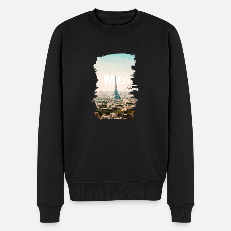 Paris - Männer Premium Bio Pullover - Schwarz