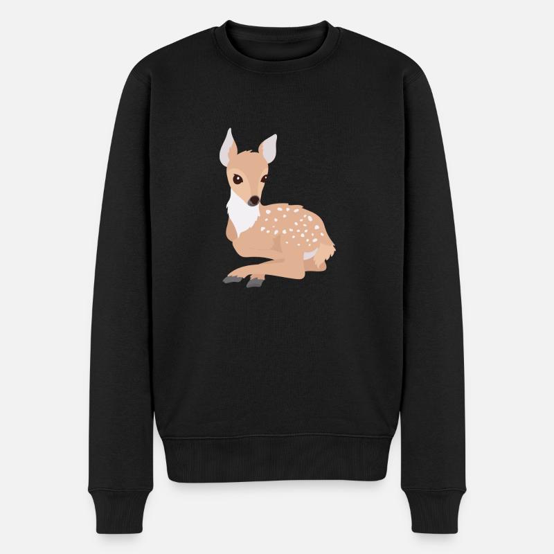Rehkitz - Männer Premium Bio Pullover - Schwarz