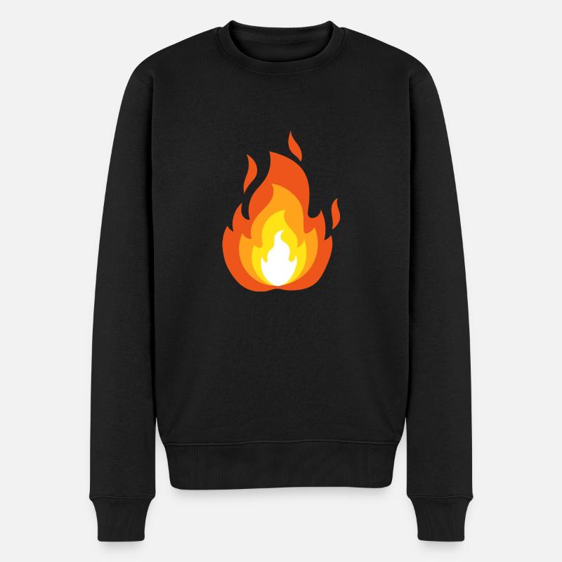 Feurige Flamme - Männer Premium Bio Pullover - Schwarz