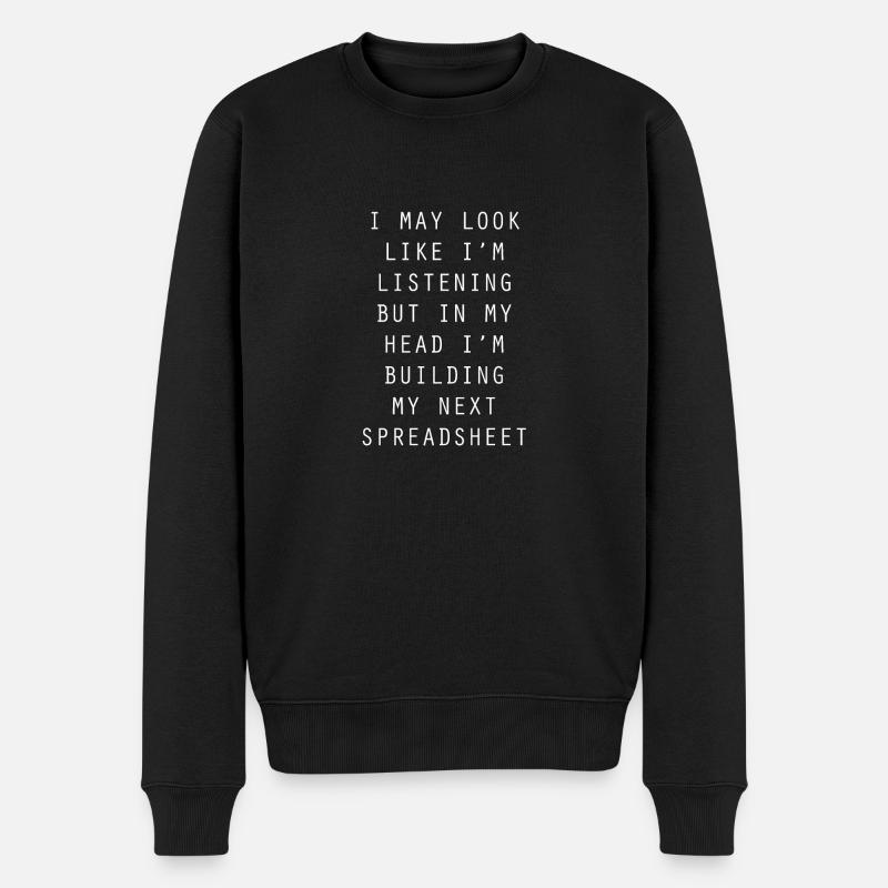 Regneark besat - Økologisk premium-sweatshirt til mænd - sort