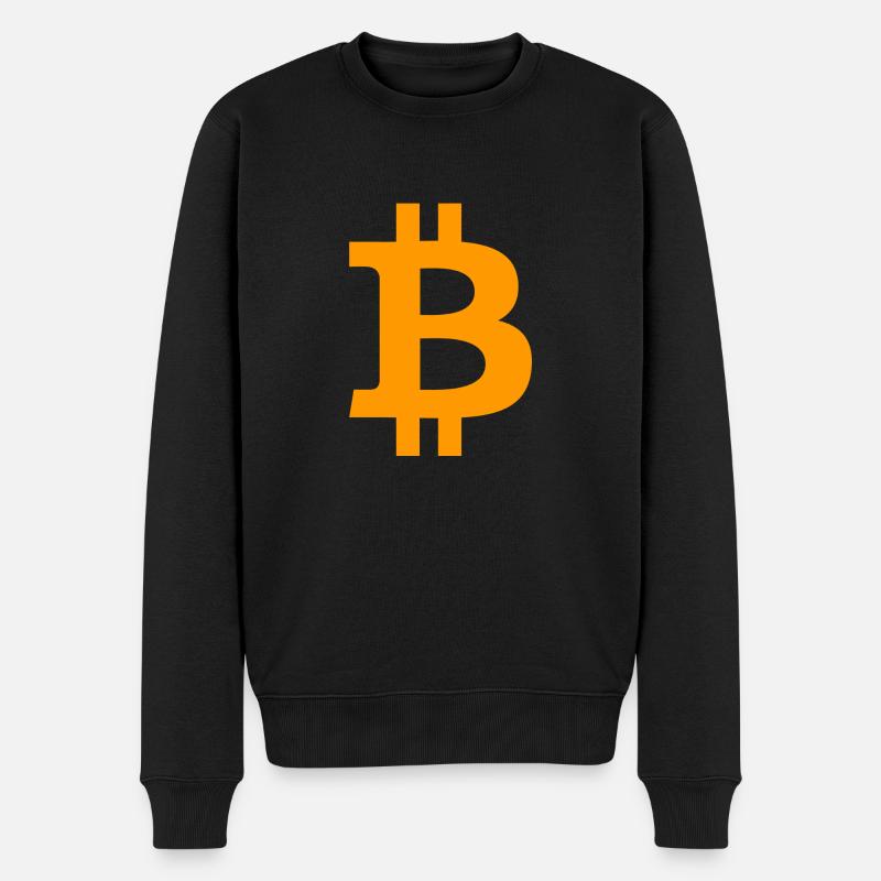 Bitcoin BTC symbol Logo - Männer Premium Bio Pullover - Schwarz