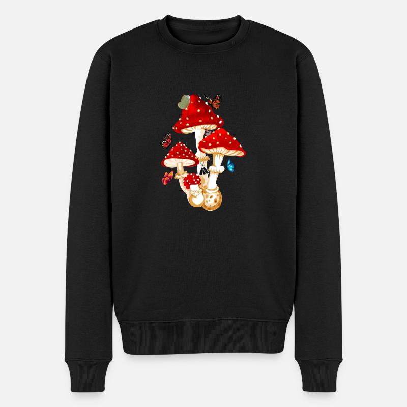 champignon papillon - Pull Premium bio Homme - noir