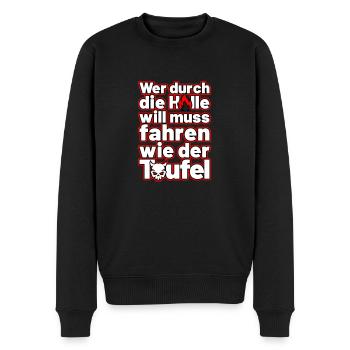fahren wie der Teufel - Männer Premium Bio Pullover - Schwarz - Vorne - Nico (187cm)