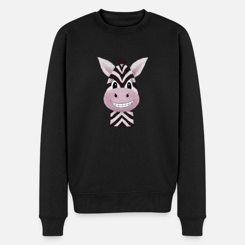 Süßes Zebra - Männer Premium Bio Pullover - Schwarz