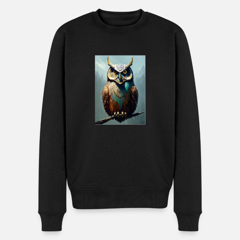 EULEN-DESIGN - Männer Premium Bio Pullover - Schwarz
