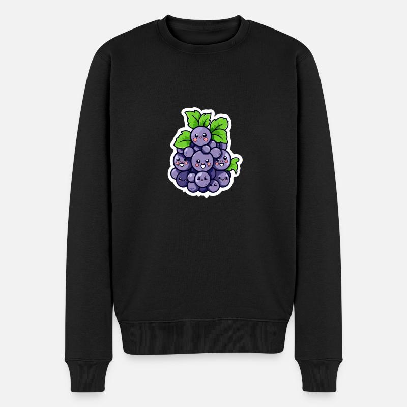 Grappe de raisin kawaii - Pull Premium bio Homme - noir