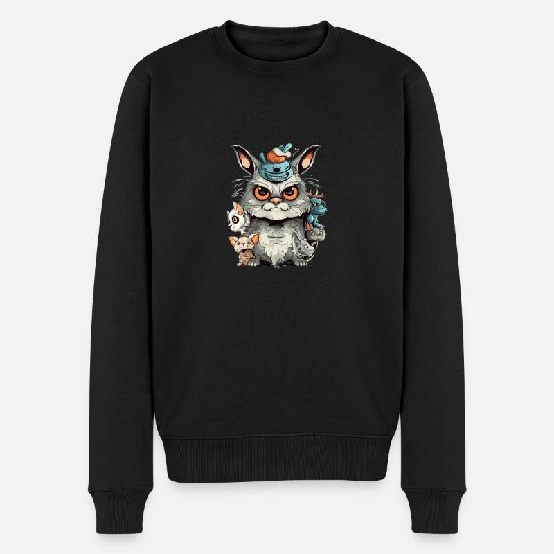 Multito le streum - Männer Premium Bio Pullover - Schwarz