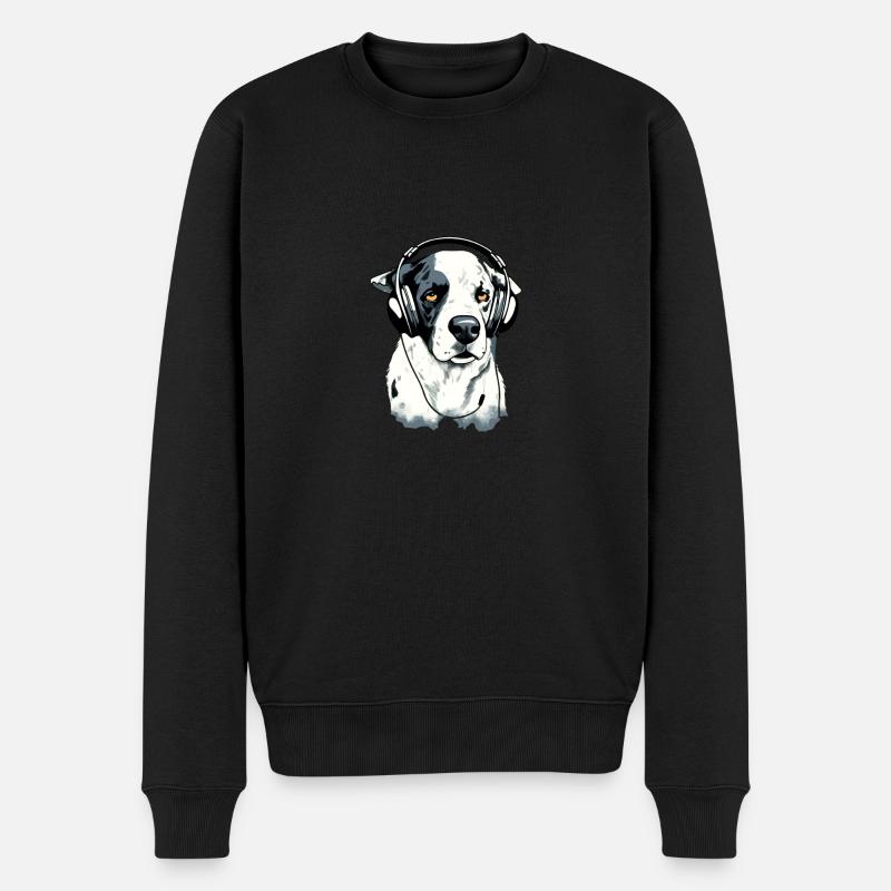 Rexo, der audiophile Hund - Männer Premium Bio Pullover - Schwarz