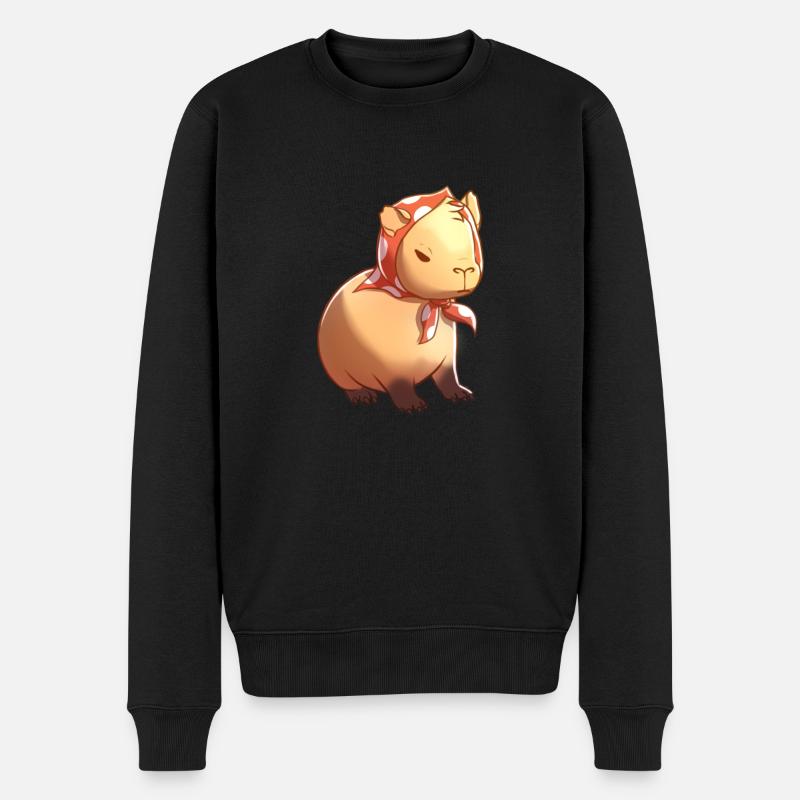 Babbushkapybara Babushka Capybara - Männer Premium Bio Pullover - Schwarz