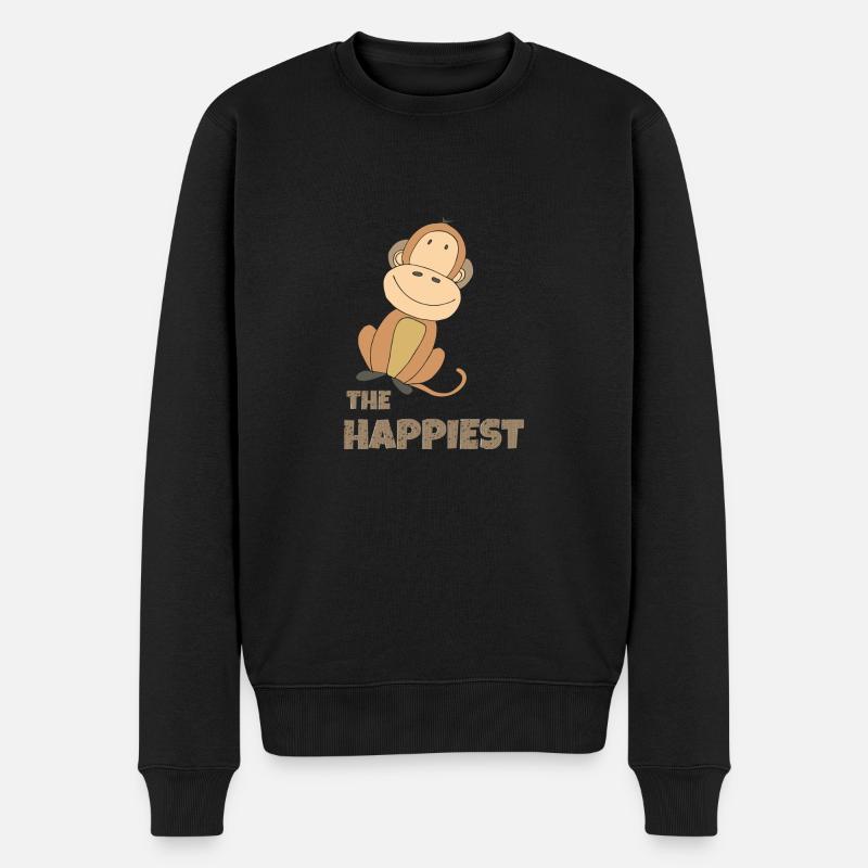 LE SINGE LE PLUS HEUREUX - Pull Premium bio Homme - noir