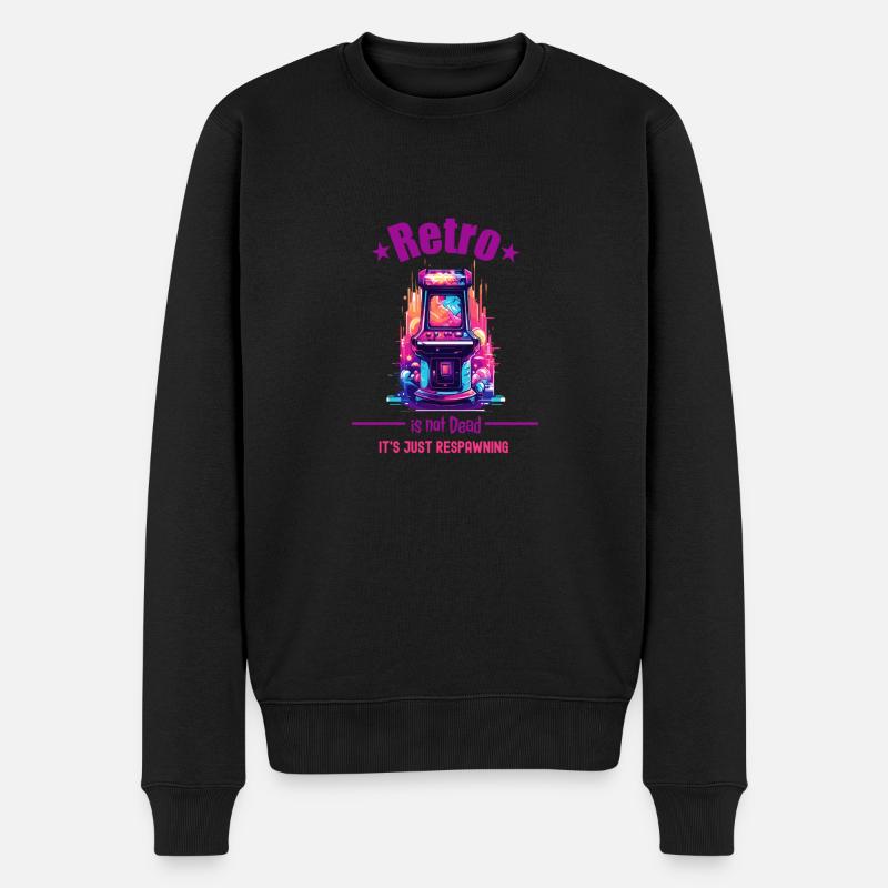 Retro Gaming Arcade Geschenk - Männer Premium Bio Pullover - Schwarz
