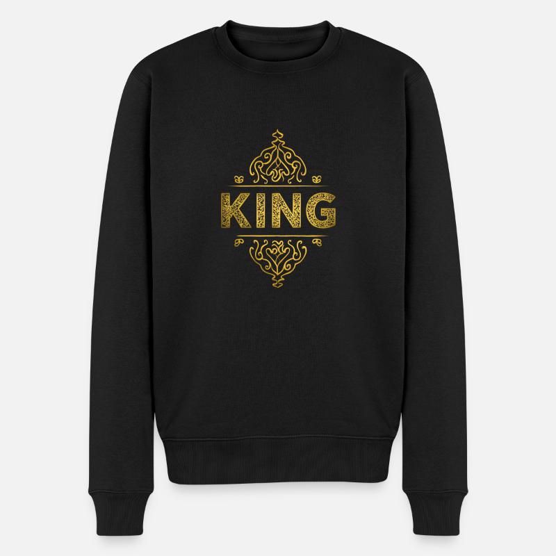 "Royal Crown: Königsdesign für die Mächtigsten - Männer Premium Bio Pullover - Schwarz