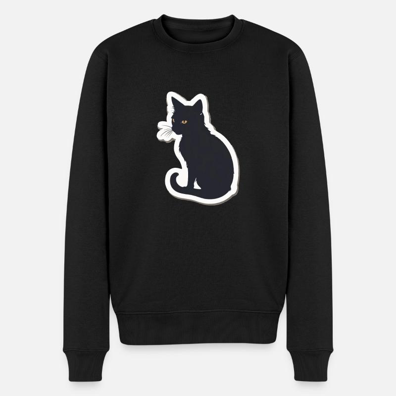 Silhouette de chat - Pull Premium bio Homme - noir