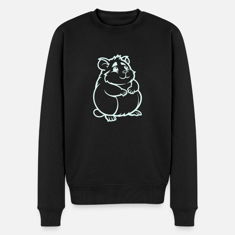 hamster comic tier - Männer Premium Bio Pullover - Schwarz