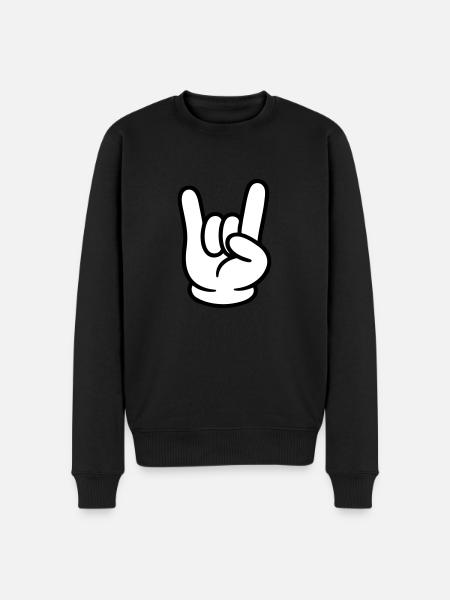 Hand Comic Party Sign - Men's Premium Organic Jumper - black