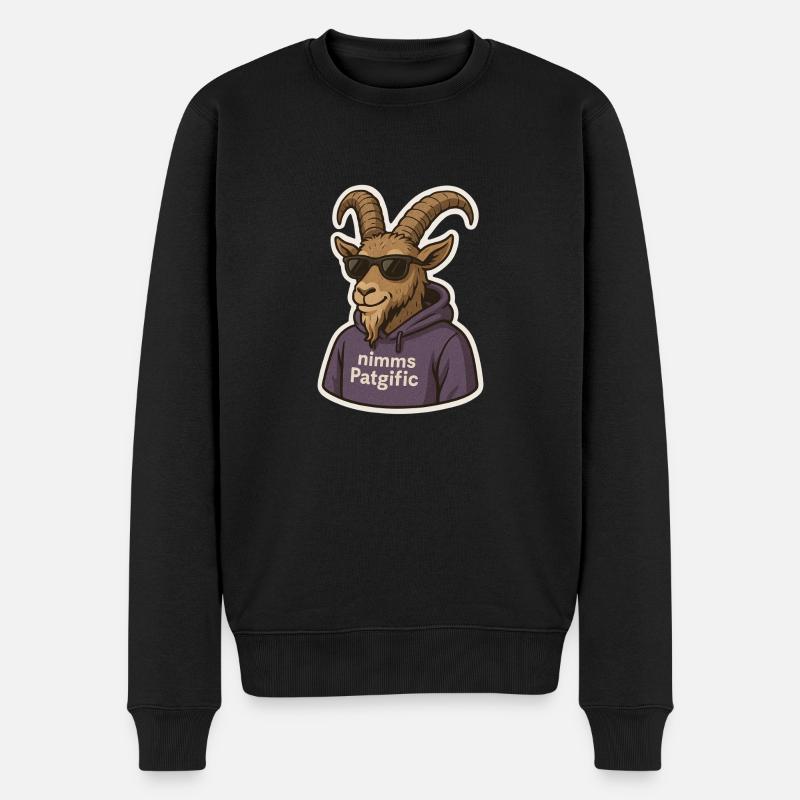 Steinbock nimms patgific - Männer Premium Bio Pullover - Schwarz