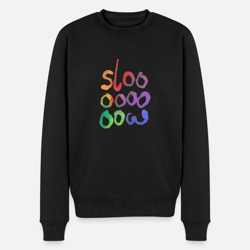 slooow - Pull Premium bio Homme - noir