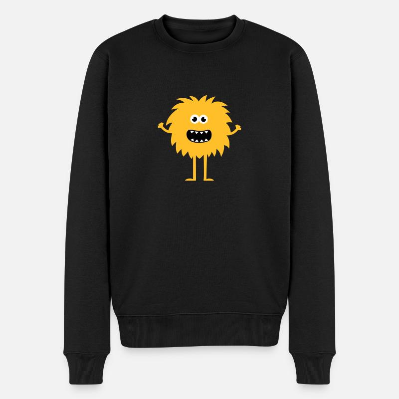 Lustiges niedliches Monster - Männer Premium Bio Pullover - Schwarz