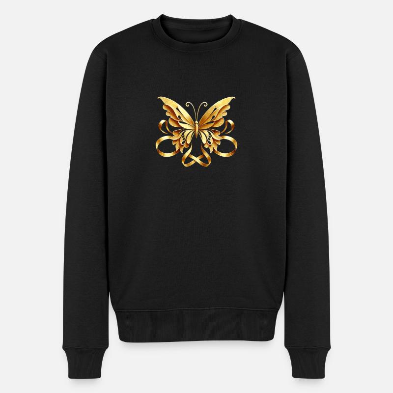 Papillon doré - Pull Premium bio Homme - noir