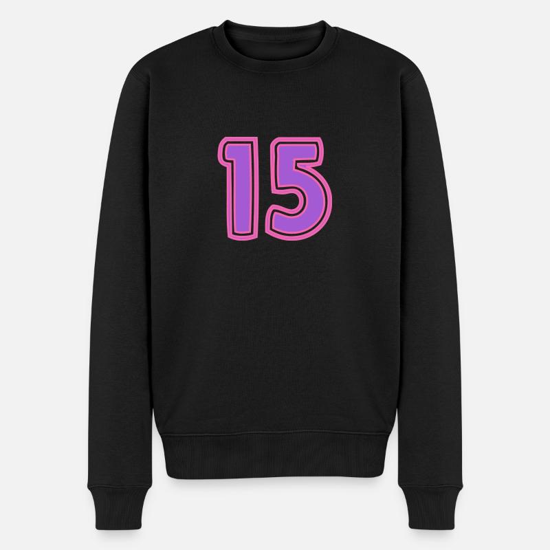 15. 15 ANS. 15e ANNIVERSAIRE. ANNIVERSAIRE 15 ANS. - Pull Premium bio Homme - noir