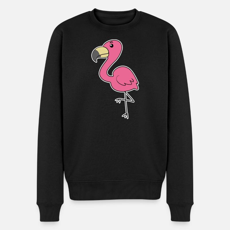 Flamingo - Männer Premium Bio Pullover - Schwarz