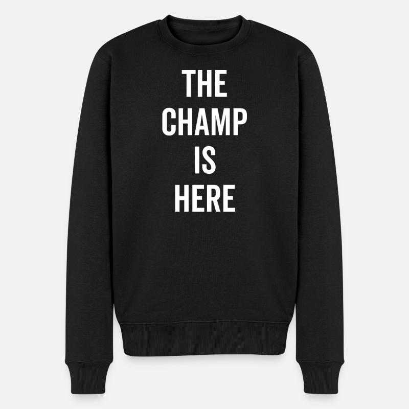 Der Champion ist da - Männer Premium Bio Pullover - Schwarz