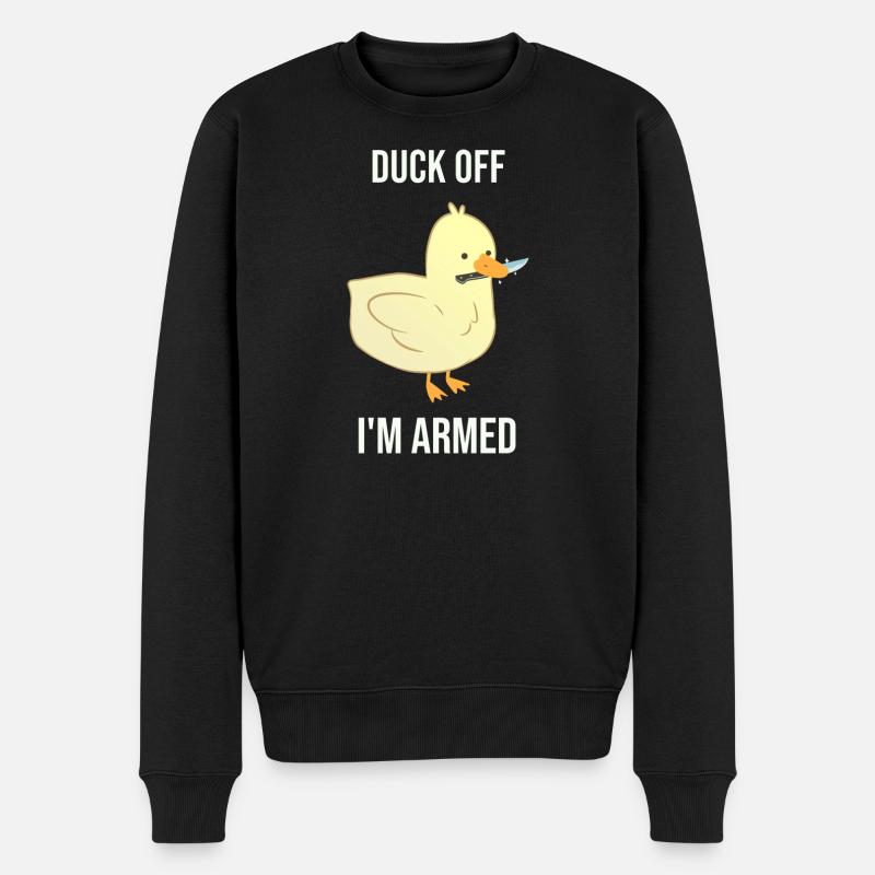 Canard Je suis armé - Pull Premium bio Homme - noir