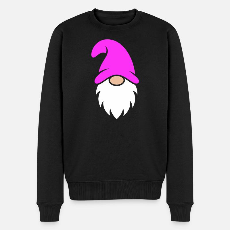 Rosa Hut Weihnachtszwerg - Männer Premium Bio Pullover - Schwarz