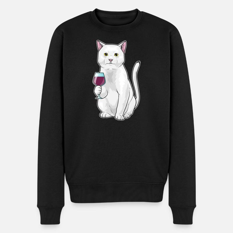 Vin rouge Cat - Pull Premium bio Homme - noir