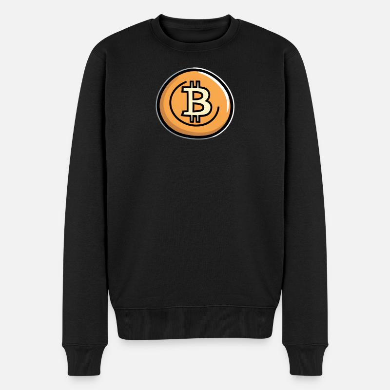Bitcoin Münzkunst Emblem - Männer Premium Bio Pullover - Schwarz