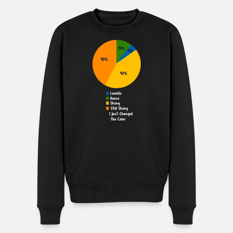 Retro Bergski Wintersportarten - Männer Premium Bio Pullover - Schwarz