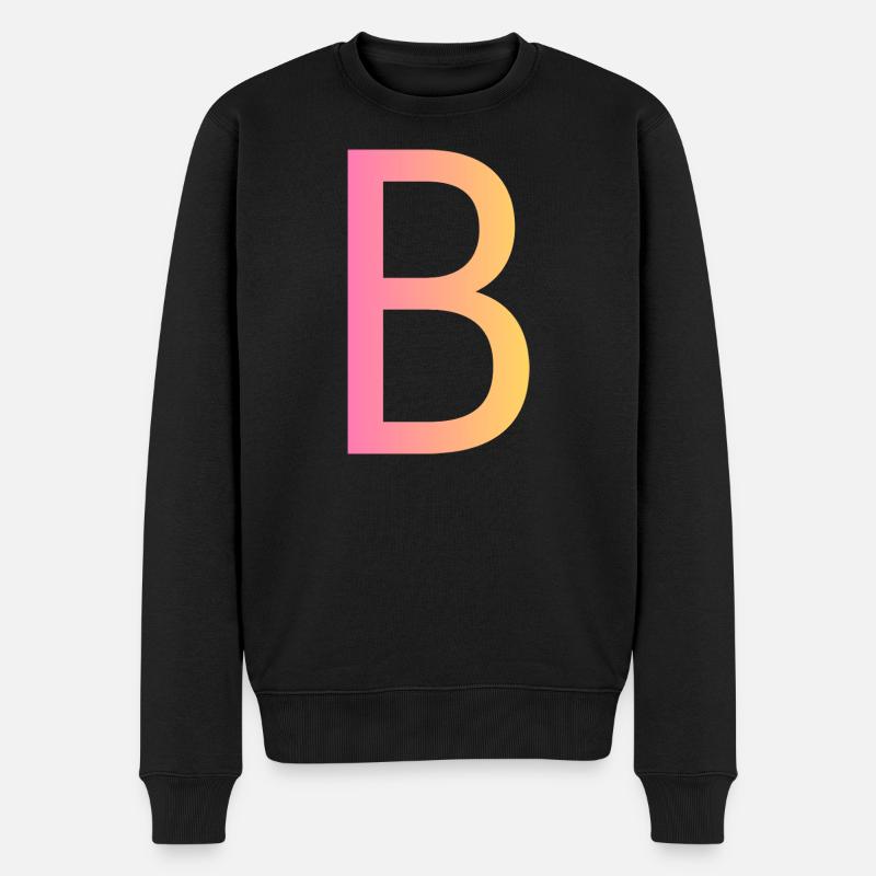 B - Männer Premium Bio Pullover - Schwarz