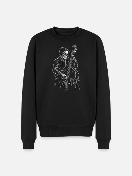 Hooded Skeleton Cellist - Men's Premium Organic Jumper - black