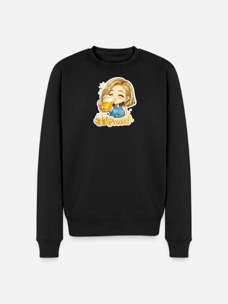 Prost! Fröhliche Biertrinker-Illustration - Männer Premium Bio Pullover - Schwarz